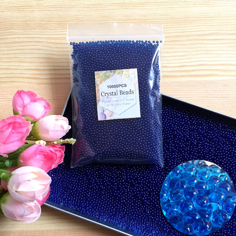 10000pcs/bag Crystal Soil Hydrogel Gel Orbiz Water Beads Flower/Wedding/Decoration polymer Growing Water Balls Big Home Decor