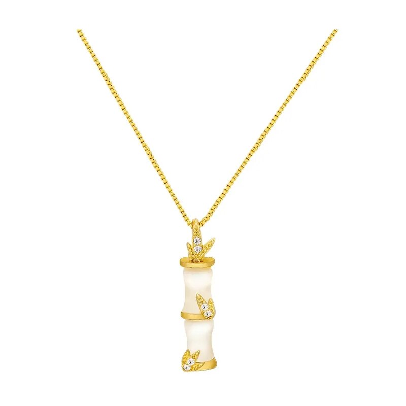 2020 new Simple ladies bamboo shaped pendant Korean women&#39;s collarbone chain exquisite gift  fashion jewelry short necklace