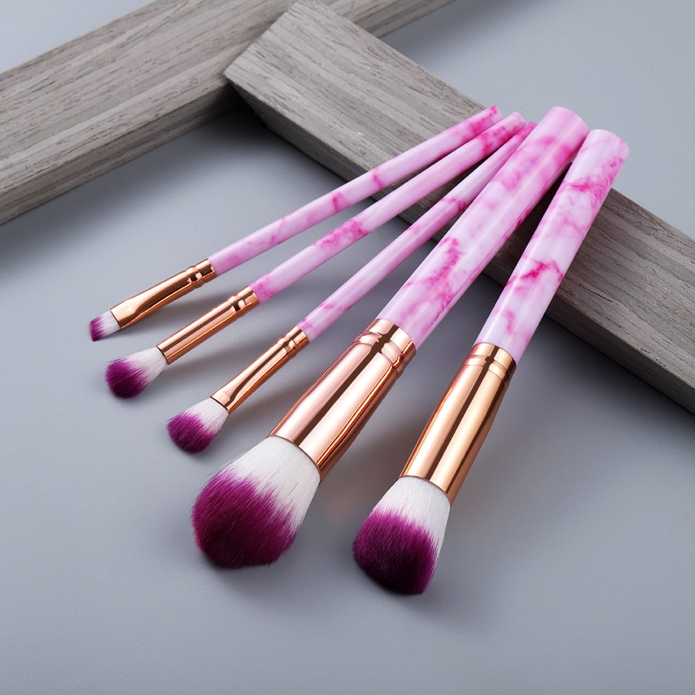 FLD Professional Makeup Brush Set Tools Powder Foundation Eyeshadow Lip Eyeliner Blush Marble Face Makeup Brushes