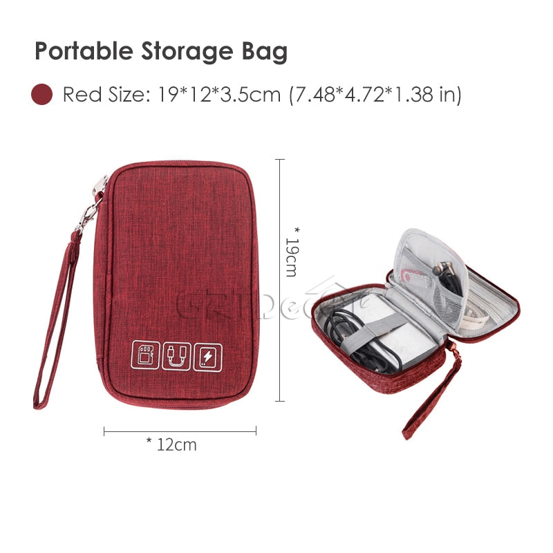 Portable Electronic Gadgets Storage Bags Charger Data Cable Organizer Bag Carrying Mobile Power Waterproof Hanging Organizers