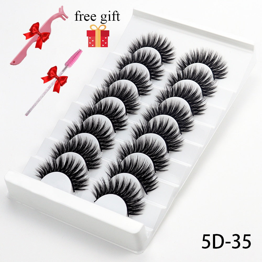 5/8 Pairs 20mm Mink Lashes 3D Natural False Eyelashes Fluffy Faux Mink Eyelashes Wispies Long Extension Eyelashes Pack Maquiagem