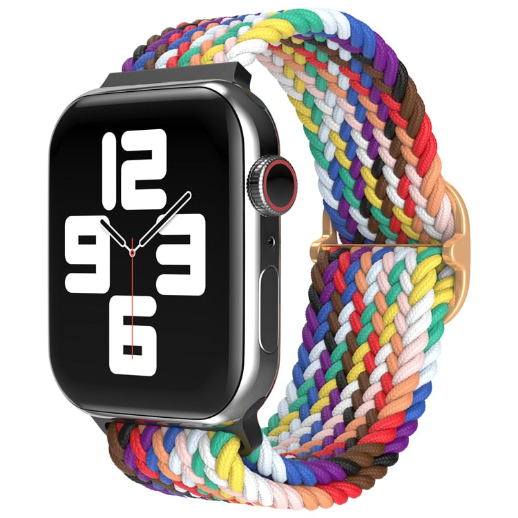 Nylon Braided Solo Loop Strap for Apple Watch Band 38mm 40mm 42mm 44mm Sport Elastics Wristband for iWatch Series 6/5/4/3/2/1/SE