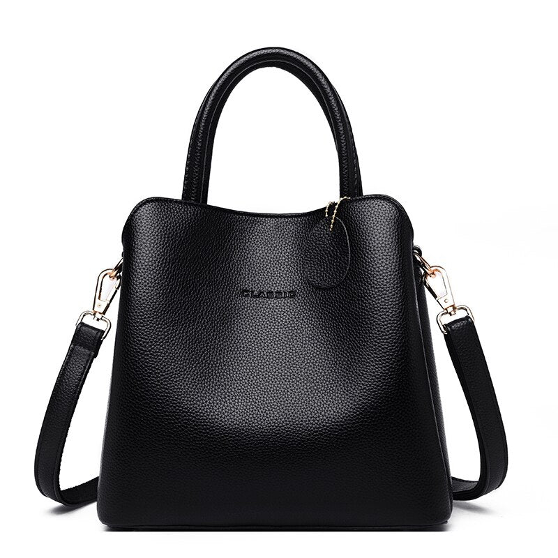 Three Layers Luxury Handbags For Women Designer High Quality  Leather Crossbody Shoulder Bags Ladies Casual Tote Bag Sac A Main