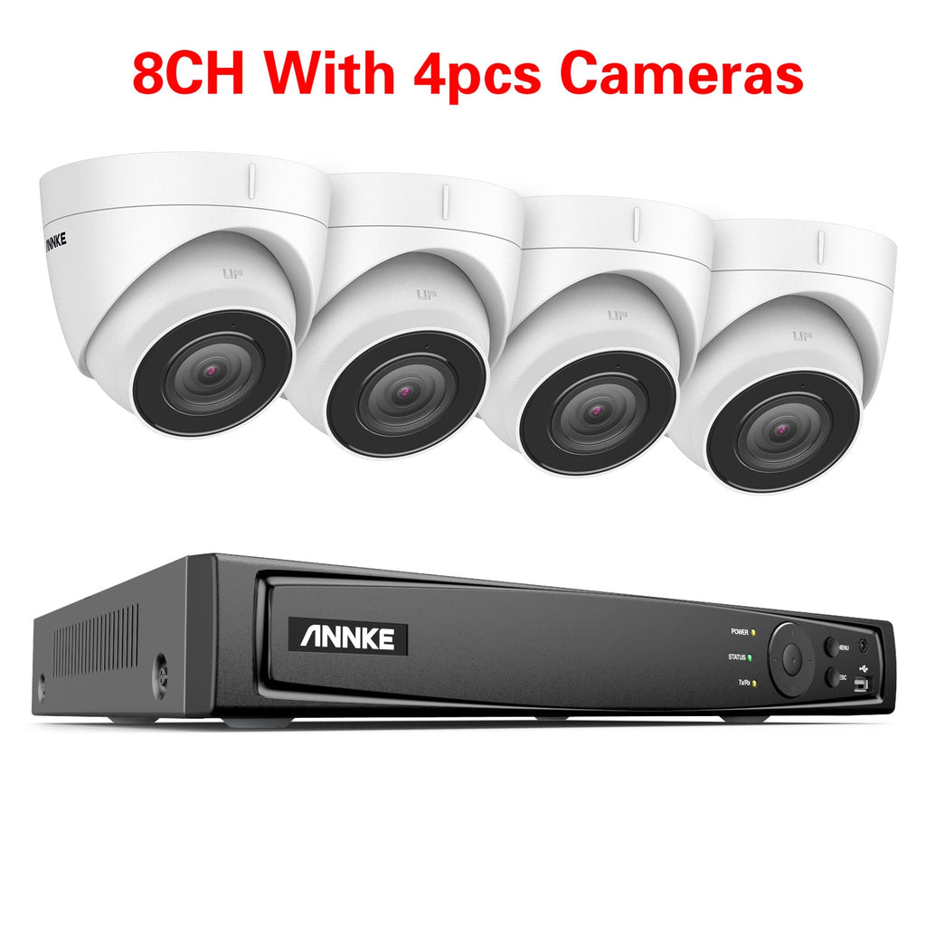 ANNKE 4K POE Video Surveillance Cameras System 8CH H.265+ 8MP NVR With 4K Security Camera CCTV Kit Audio Recording 8MP Ip camera