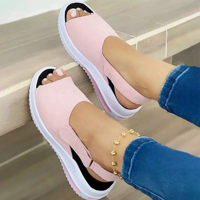 Women Sandals 2022 Heels Sandals Peep Top Summer Shoes Women Platform Sandals Soft Wedges Shoes Sandalias Mujer Casual Footwear