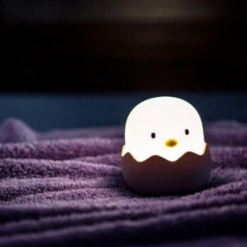 Silicone Chicken Egg Touch Sensor LED Night Light Child Baby Kids USB Charge Romantic Atmosphere Night Lamp