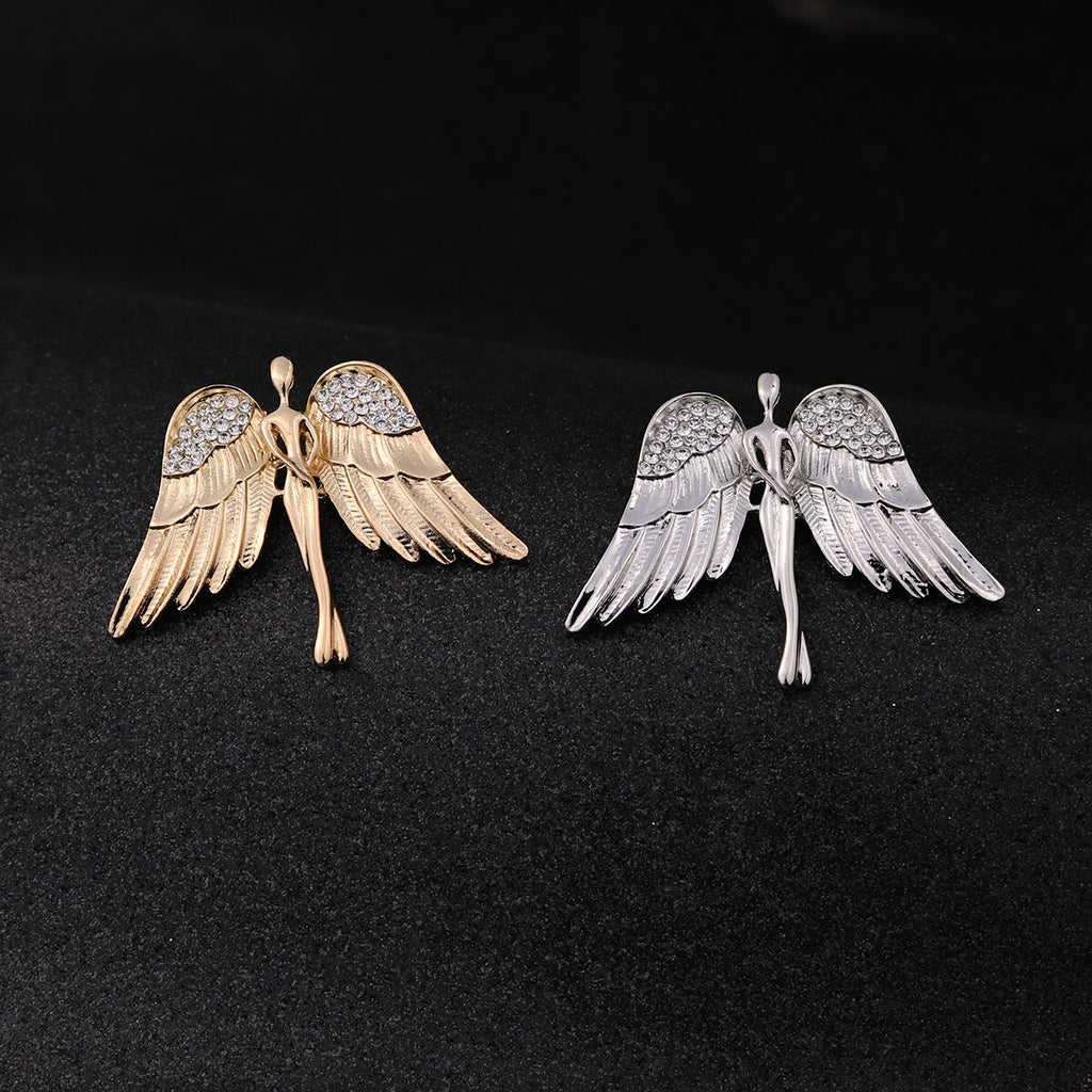 i-Remiel Fashion Women&#39;s and Men&#39;s Crystal Angel Wings Brooch Pin for Coat Suit Shirt Collar Decoration Clothing &amp; Accessories