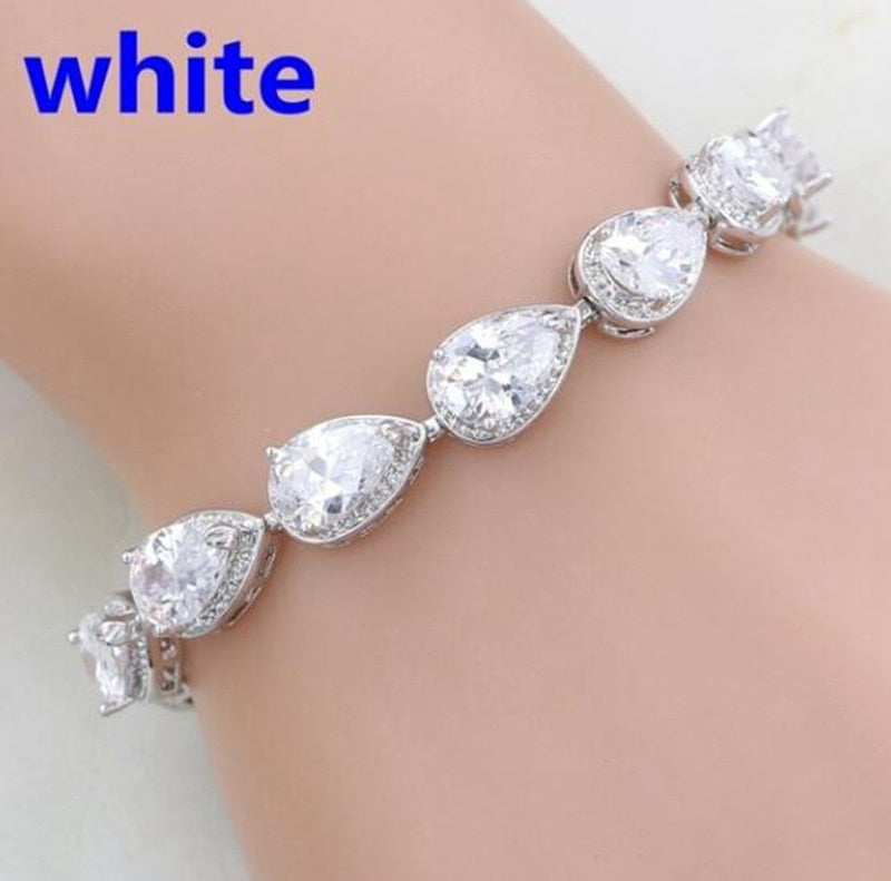 Women Delicate Crystal Zircon Tennis Bracelet for Women Elegant Banquet Party Jewelry