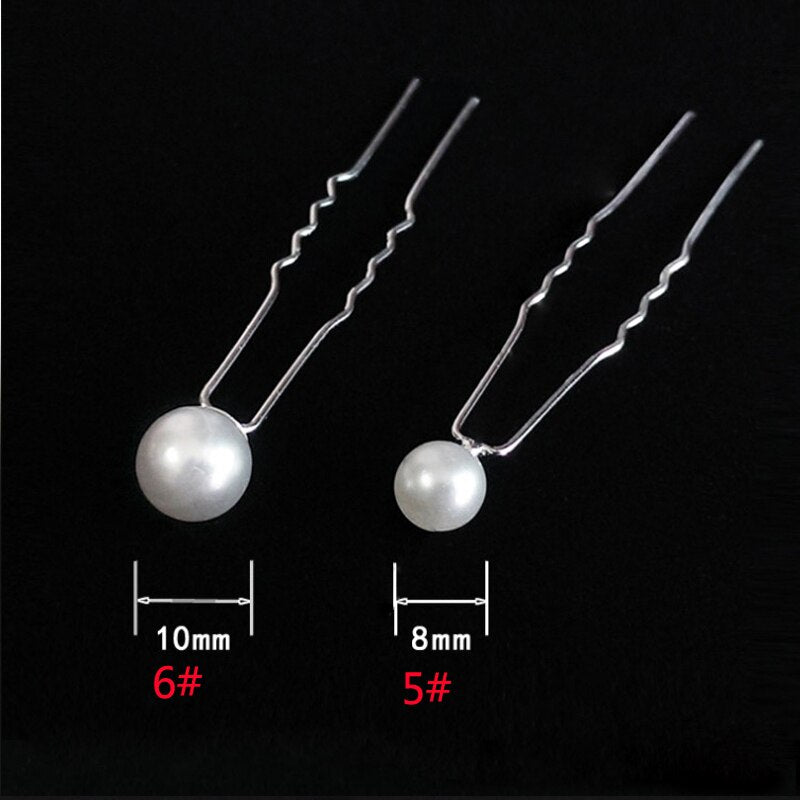 5PCS Acrylic Wedding Bridal Pearl Hair Pin White Flower Crystal Clip Bridesmaid Rhinestone Diamond Headwear Jewelry Accessories