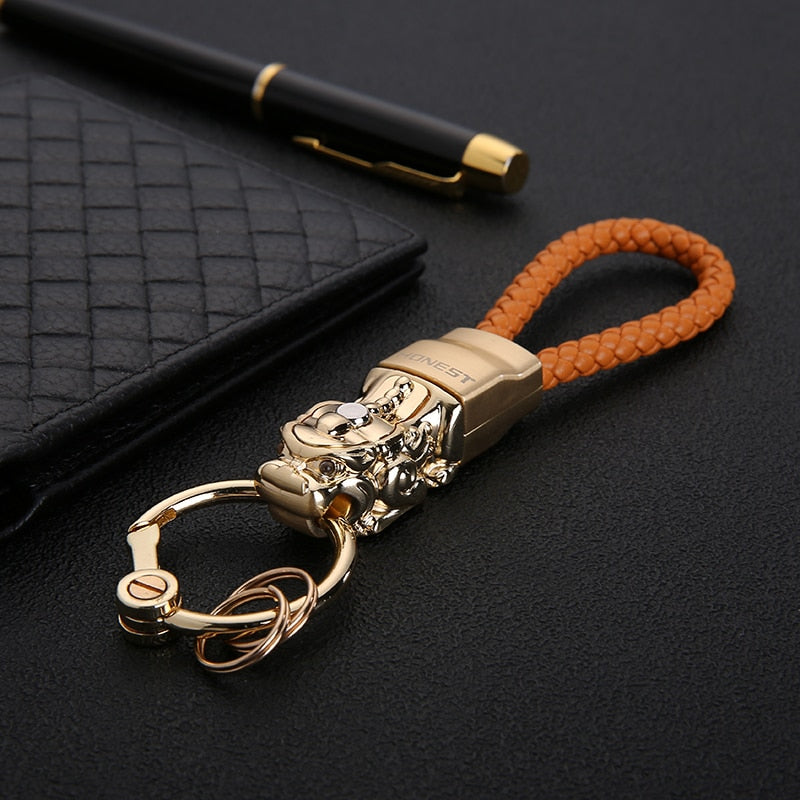 Honest Luxury Key Chain Men Women Car Keychain For Key Ring Holder Jewelry Genuine Leather Rope  Bag Pendant Fathers Day Gift