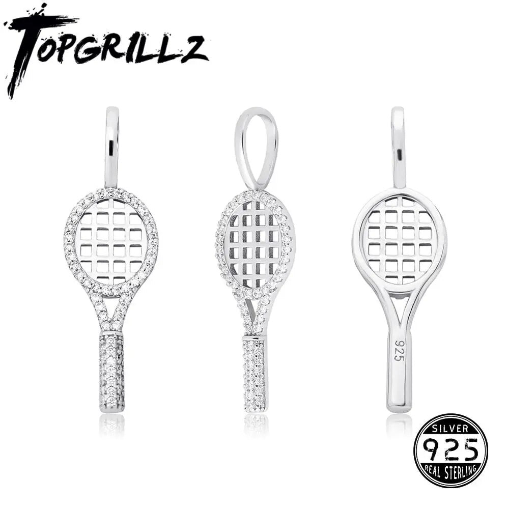 TOPGRILLZ New 925 Sterling Silver Tennis racket Pendant Women&#39;s Necklace 100% Sterling Silver Fashion Delicate Jewelry For Gift