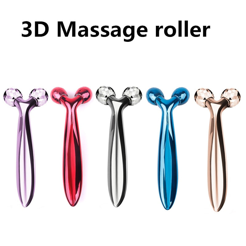 3D Roller Facial Massager Face Lift Roller Massage Y Shape 360 Rotate Wrinkle Remove Tighten Skin Care Face Lifting Beauty Tool