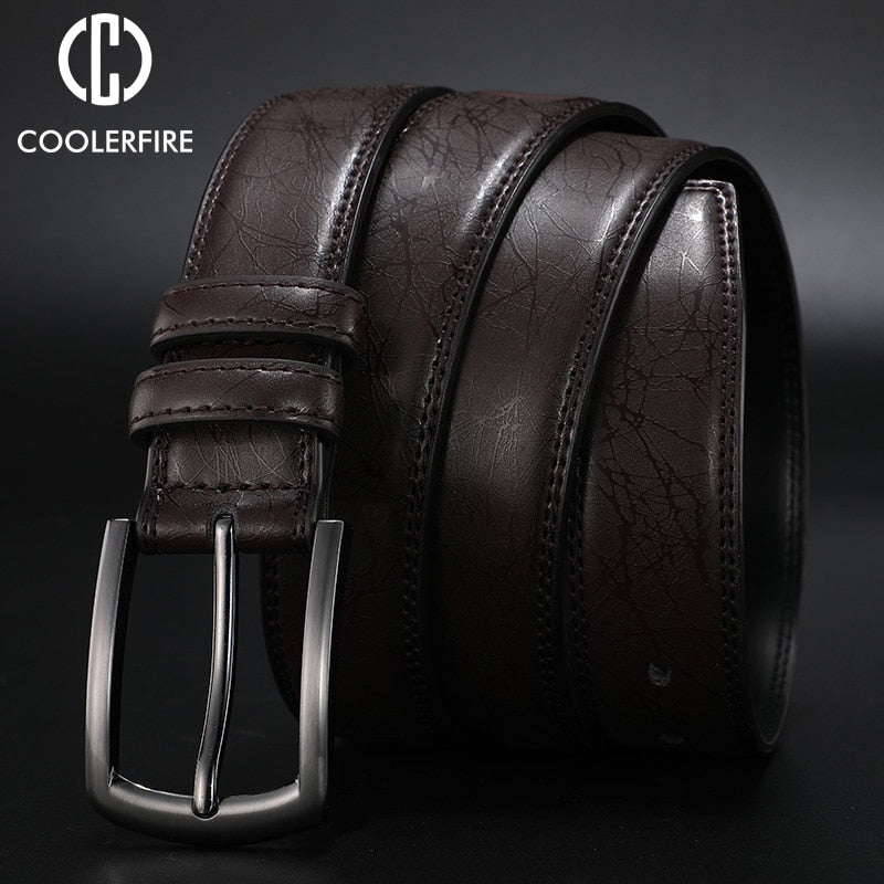 New Fashion Men&#39;s Genuine Leather Belts Designer Belt for Man Pin Buckle with Leather Strap Business Dress Male Belts HQ091