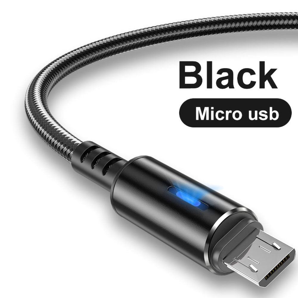 Micro USB Cable 5A LED Fast Charging Micro Data Cord For Huawei Samsung Xiaomi Android Mobile Phone Accessories Charger Cables