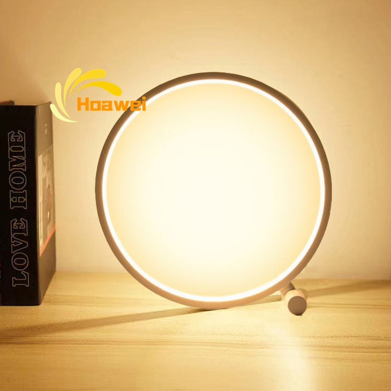 Nordic RGB Lamp Circle Led Table Lamp For Living room Bedroom Bedside indoor Lighting Table Lights For Home Decor Light Fixtures