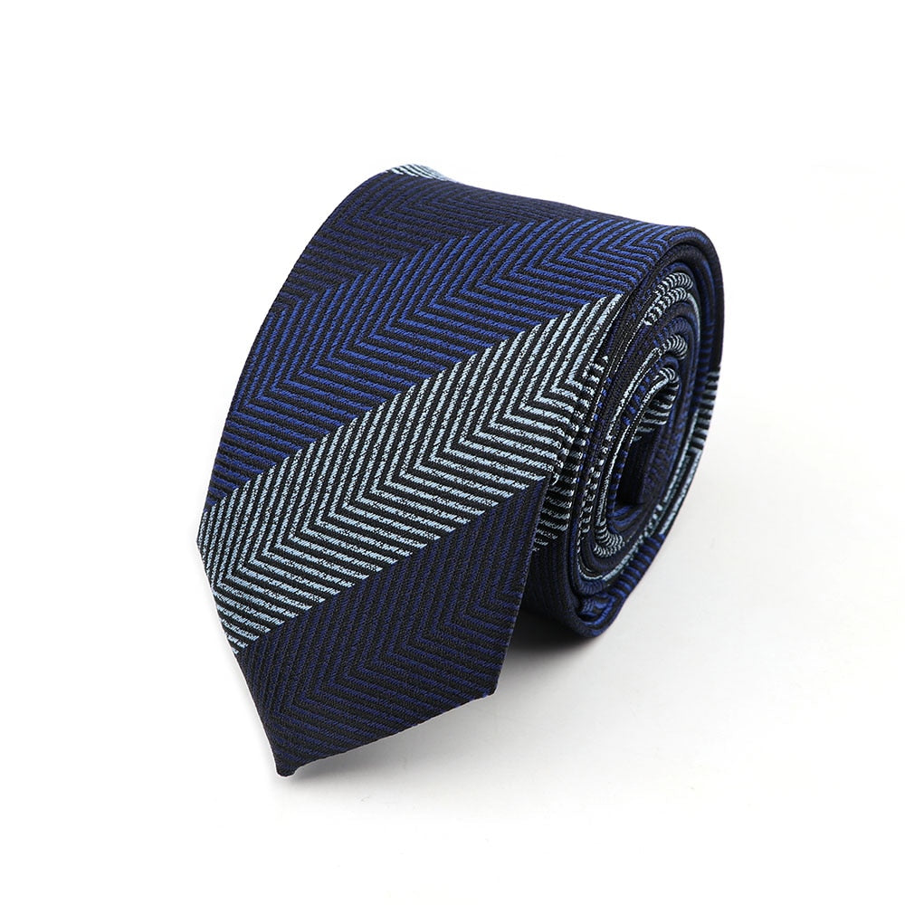 6cm Casual Ties For Men Skinny Tie Fashion Polyester Plaid Strip Necktie Business Slim Shirt Accessories Gift Cravate NO.31-61