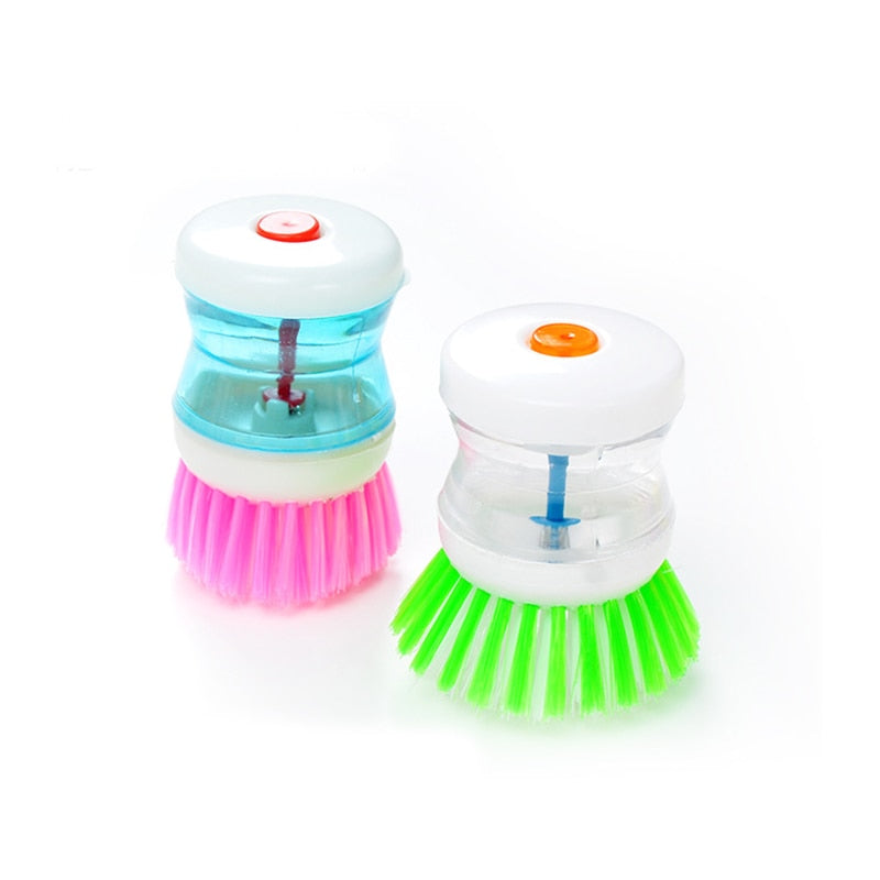 1Pc Automatic Liquid Cleaning Brush Washing Soap Dispenser Dish Cleaning Brushes Kitchen Accessories Gadgets Cleaning Tool