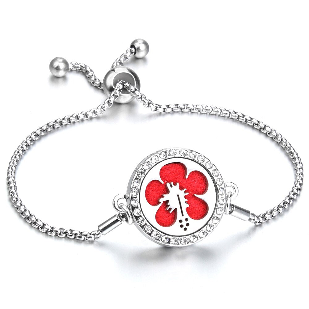 Aromatherapy Bracelet Essential Oil Diffuser Locket Tree of Life Adjustable Perfume Bracelet Crystal Magnetic Bracelet for Women