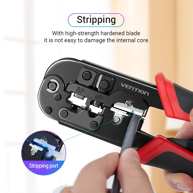 Vention RJ45 Crimping Tool RJ45 Network Cutting Tools 8P RJ45 Crimper Cutter Stripper Plier for Modular RJ12 RJ11 Crimp Crimper