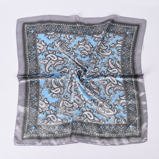 Scarf Satin Bandana Kerchief Silk Women's Luxury Brand Designer Summer Small Bag Wrap Retro Paisley Scarves Muslim Islamic