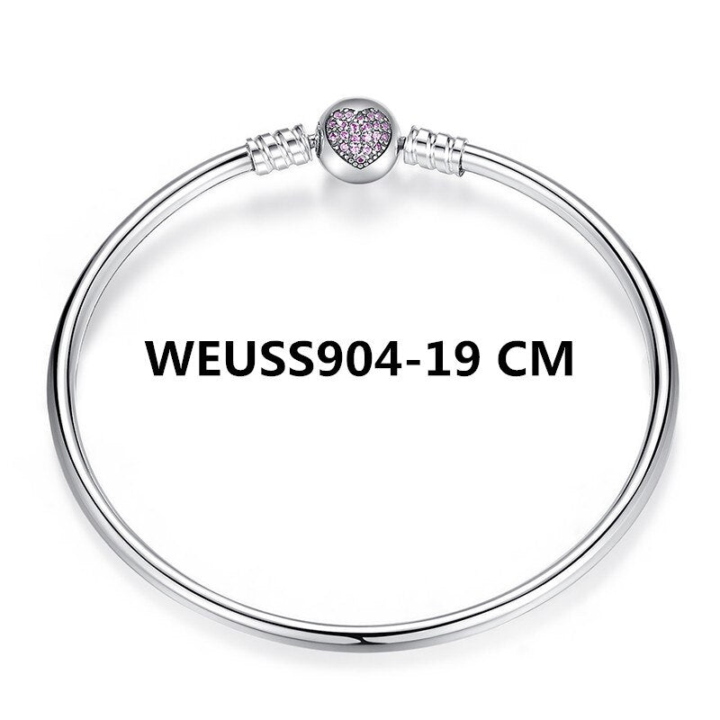 Exquisite BISAER ECB029 Classic Round Link Bracelet - 925 Sterling Silver with AAA Zircon - Certified Fine Jewelry for Women