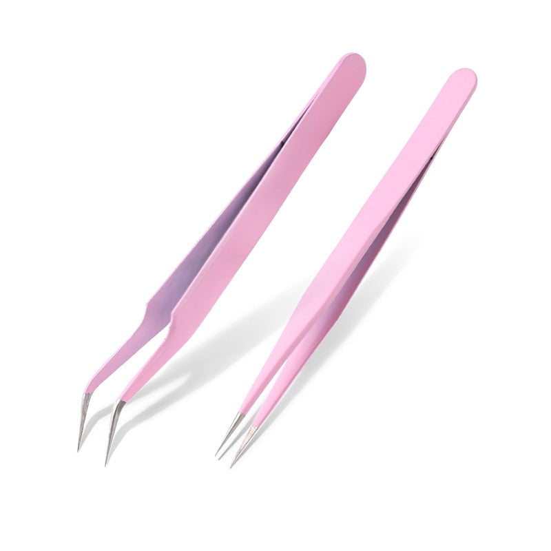 Qiao Excellent Quality Tweezers Bend+Straight New Stainless Steel Industrial Anti-static Cross Tweezers Sewing Accessories Tools