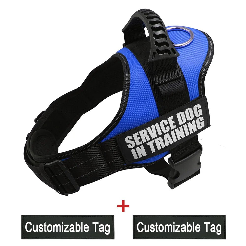 Reflective Adjustable Dog Nylon Harnesses with Customizable Name Labels Dog Vest Strap for Large Medium Small Dogs Drop-Shipping