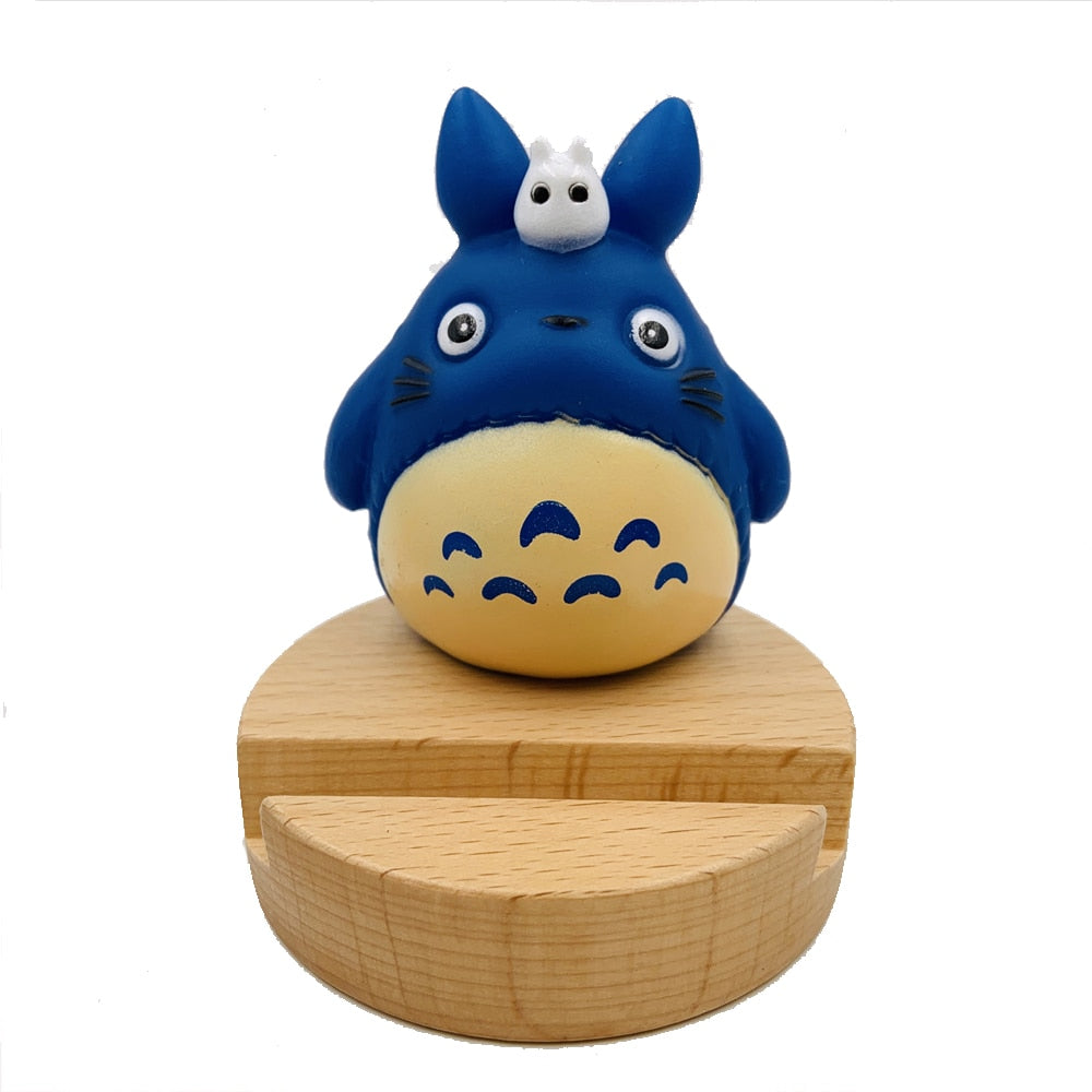 Totoro Universal Wooden Phone Holder for iPhone 11 Pro Max X XS Mobile Phone Bracket For Samsung S10 9 Tablet Stand Desk Phone