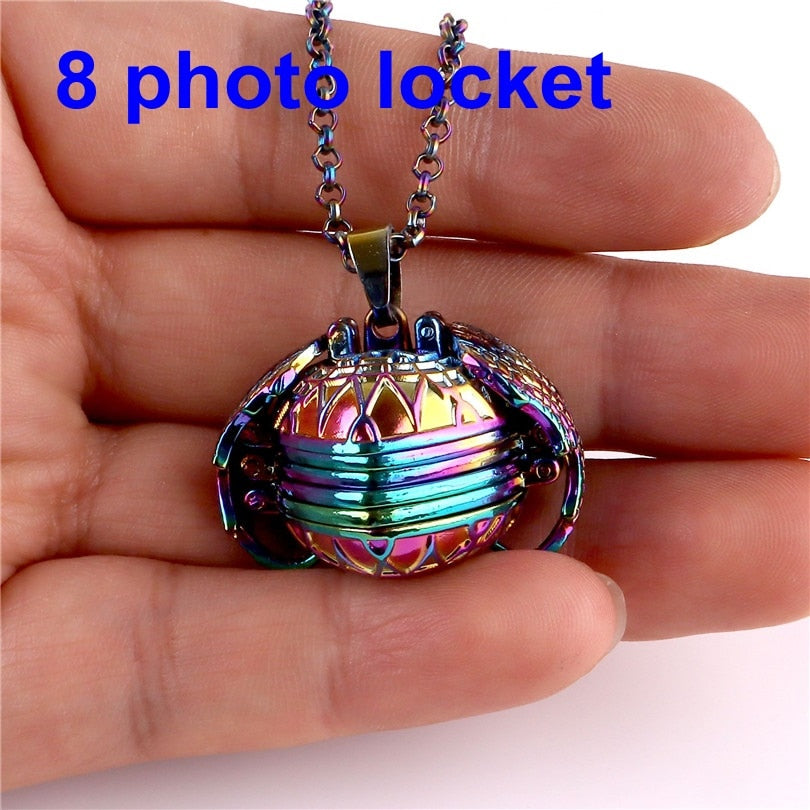 Magic 4 Photo Pendant Necklace For Women Men Memory Floating Locket Necklace Angel Wings Fashion Album Box Necklaces No photos