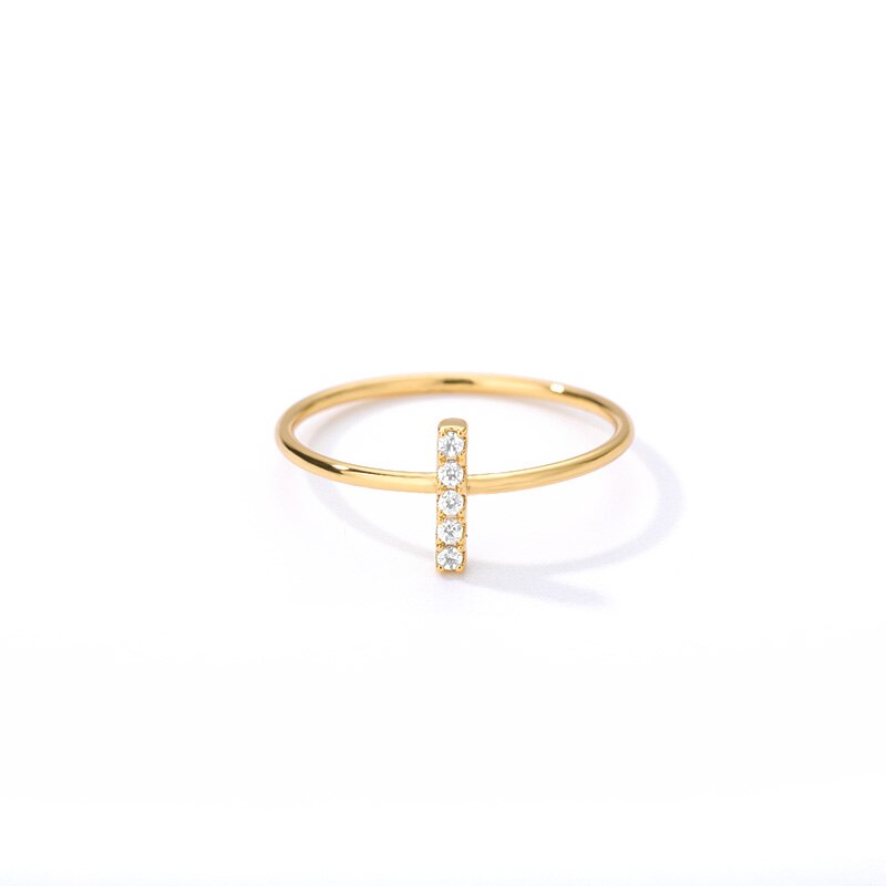 Initial Ring A-Z Letter Rings For Women Zircon Gold Color Ring Dainty Wedding Luxury Crystal Couple Jewelry Gift Anillos Mujer