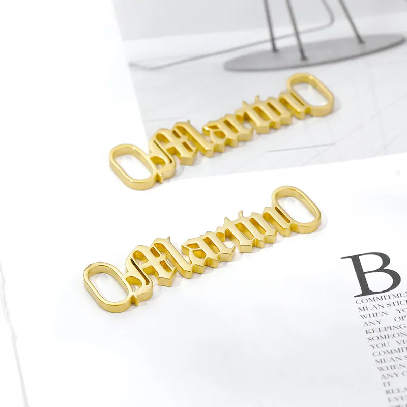 One Pair Personalized Name Shoe Buckle Jewelry Stainless Steel Custom Nameplate Year Date Logo Shoe Buckle Best Friend Gifts