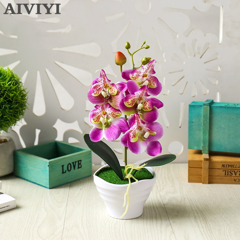 Five-headed Phalaenopsis Bonsai Creative Garden Decoration Artificial Potted Plants Magnolia Flower Artificial Flowers Orchid