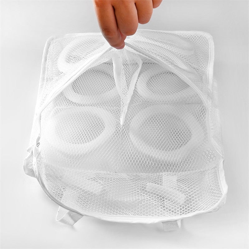 1Pcs Shoes Washing Hanging Bag Dry Sneaker Mesh Laundry Bags Home Using Clothes Washing Protect Net Wash Bag