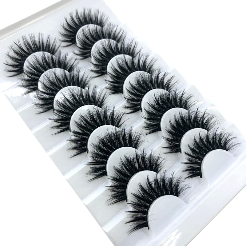 HBZGTLAD New 7/8 pairs 15-25mm natural 3D false eyelashes fake lashes makeup kit Mink Lashes extension mink eyelashes maquiagem