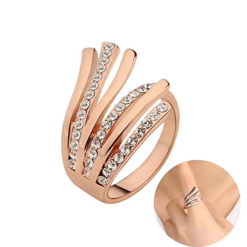 Fashion Enamel Metal Gold Rings Unique Fine Jewelry Scarves Pink Black Painted Flower Ring Gifts For Women Girls Perfect Quality