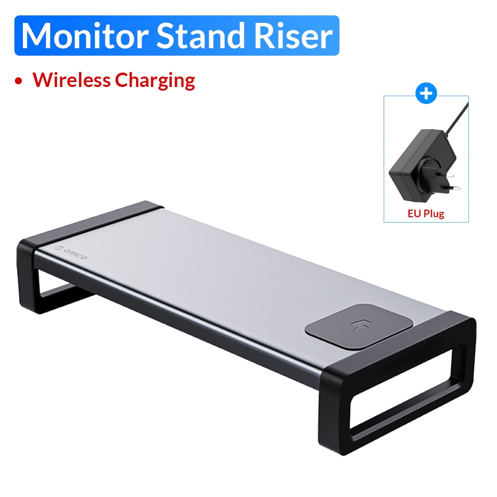 ORICO Aluminum Monitor Stand Riser Wood Computer Universal Desktop Holder Bracket Organizer for PC Laptop MacBook Home Office