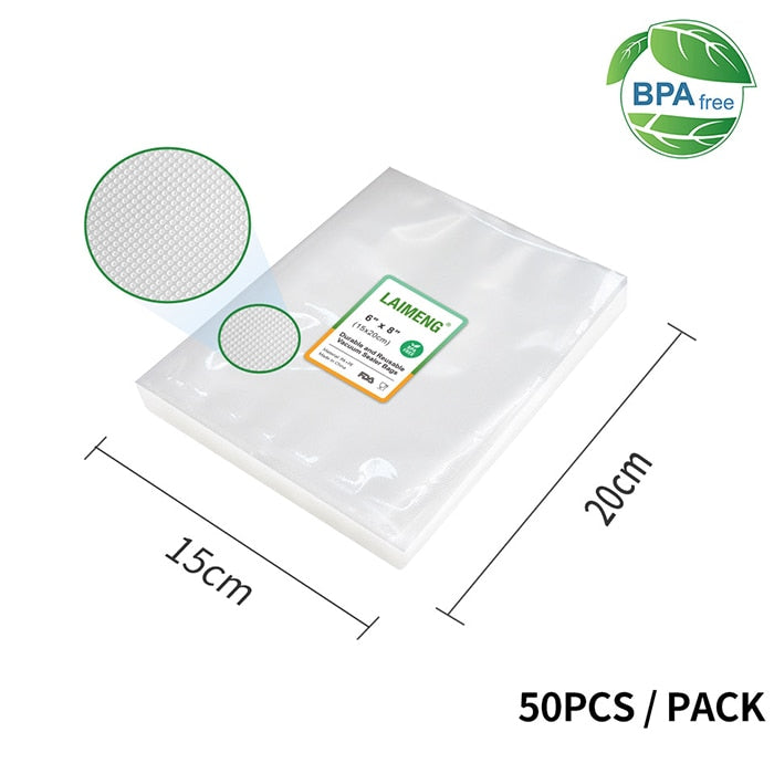 LAIMENG 50 Bags for Vacuum Packaging for Food Saver Vac Sealer Sous Vide Vaccume Pre-Cut Storage Bag For Vacuum Packer P105