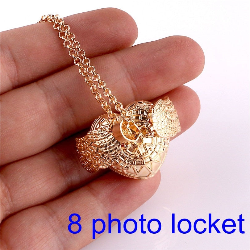 Magic 4 Photo Pendant Necklace For Women Men Memory Floating Locket Necklace Angel Wings Fashion Album Box Necklaces No photos