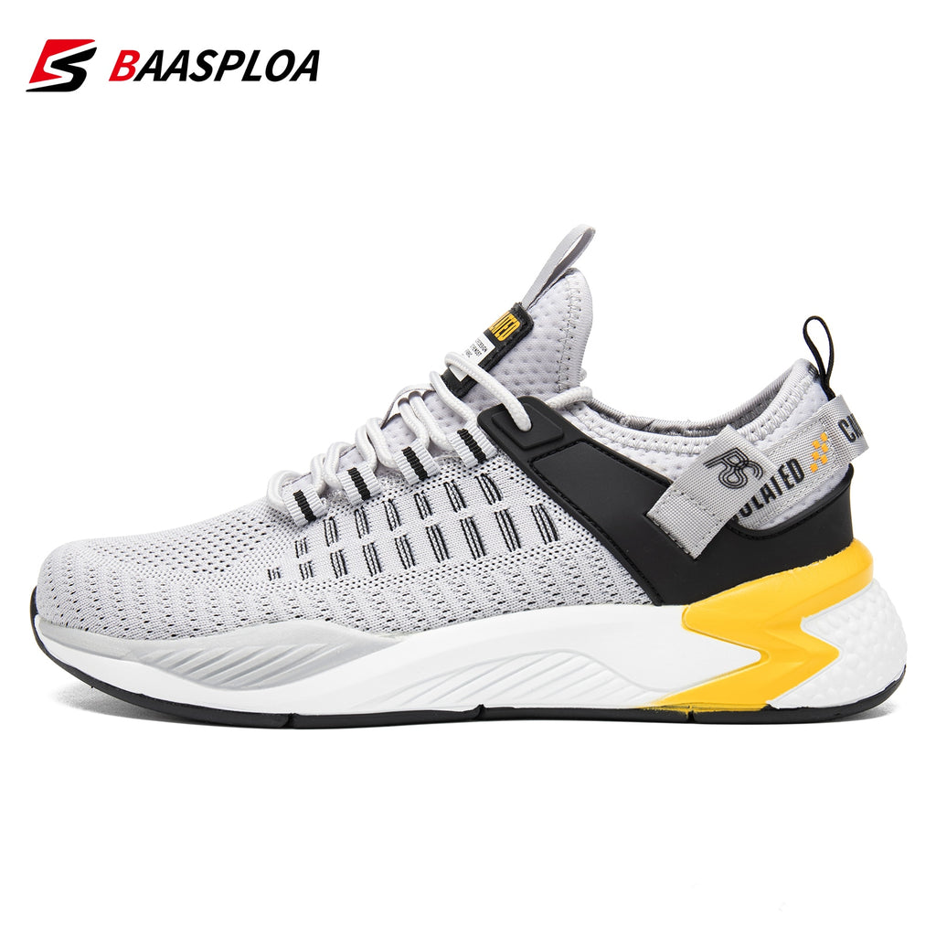 Baasploa 2023 Men Running Shoes Non-slip Shock Absorption Sneaker Lightweight Tennis Shoe Waterproof Man Breathable Casual Shoes