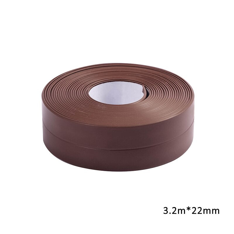 3.2mx38mm 22mm Windows Bath Tape Sealing Strip Pvc Kitchen Waterproof Wall Sticker Self-adhesive Seam Toilet Corner Tape Sealant