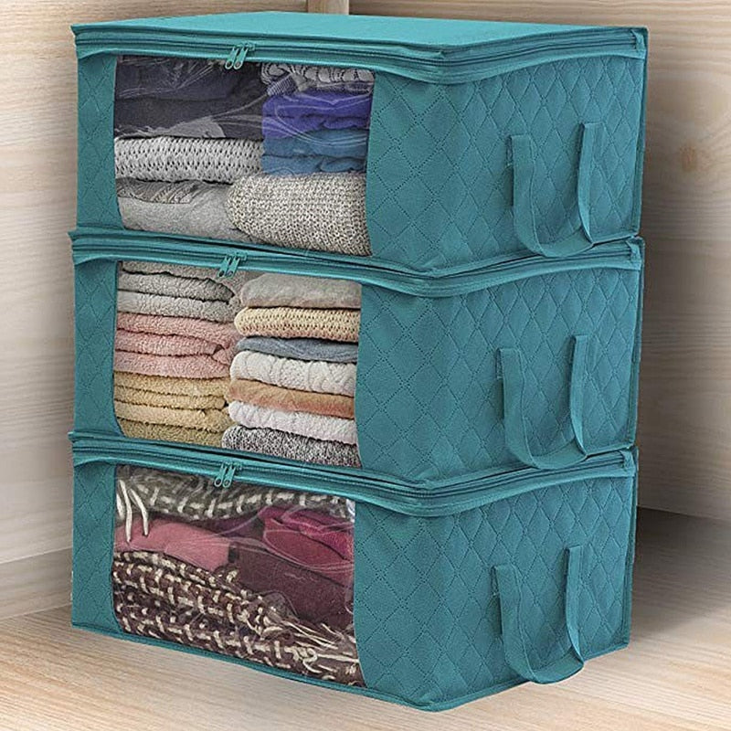 Non-Woven Clothes Storage Bag Folding Quilt Dust-Proof Cabinet Finishing Box Home Storage Supplies Space Bags organizador