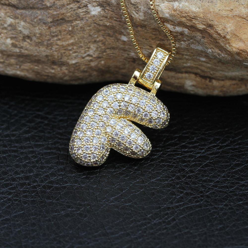 Fashion letters Necklace custom name bubble pendant charm for men and women cubic zircon hip hop jewelry gift