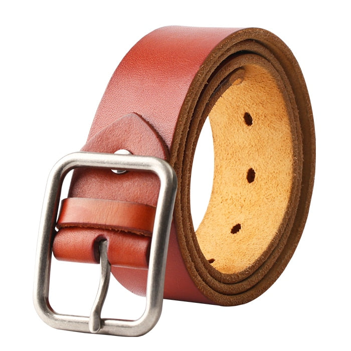 Vintage 100% Genuine leather Belt for Men High Quality Natural Cow Leather Men's Belt Male Strap for jeans or pants