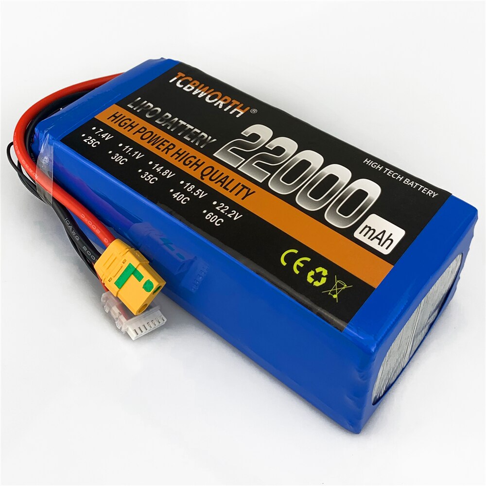 RC LiPo Battery 6S 22.2V 22000mAh 25C For RC Car Airplane Tank Drone Toy Models 6s RC Batteries Agricultural Aircraft LiPo