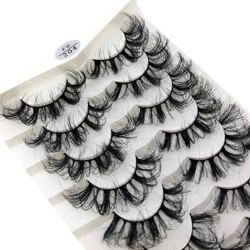 HBZGTLAD New 7/8 pairs 15-25mm natural 3D false eyelashes fake lashes makeup kit Mink Lashes extension mink eyelashes maquiagem