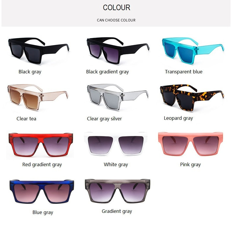 Square Oversized Sunglasses Women Fashion 2022 Vintage  Candy Color Eyewear Men Sun Glasses UV400 V400 Goggles