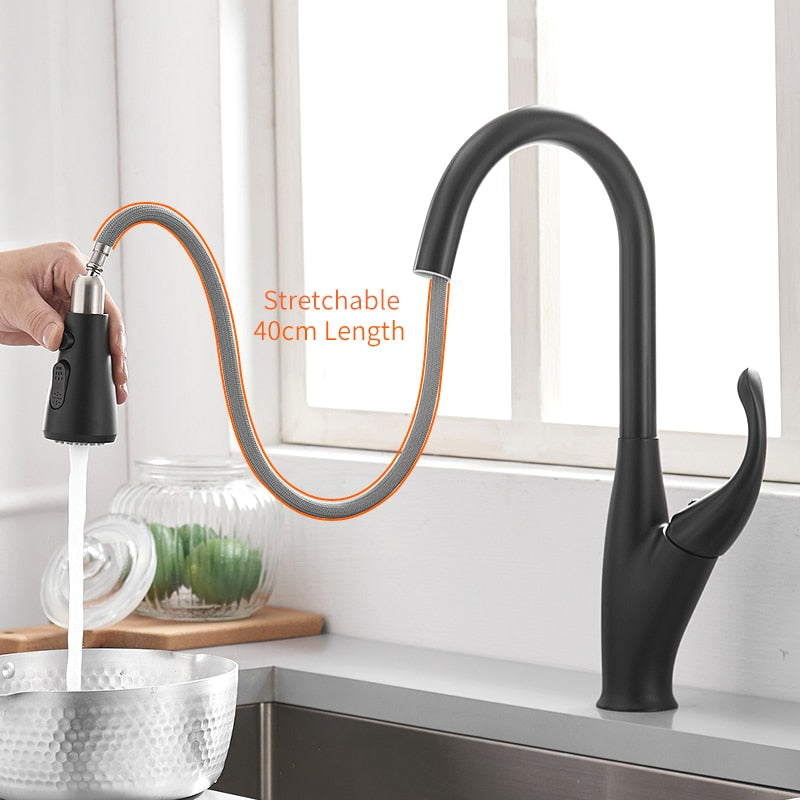 Kitchen Faucets Silver Single Handle Pull Out Kitchen Tap Single Hole Handle Swivel 360 Degree Water Mixer Tap Mixer Tap 866001