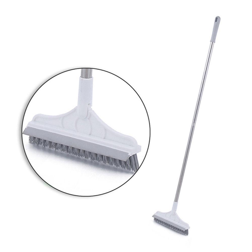 Floor Scrub Brush 2 In 1 Long Handle Wiper Stiff Bristle Window Squeegee Magic Floor Mop Bathroom Tub Cleaning Tools Dripship