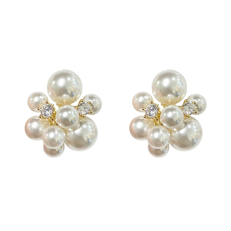 Fashion Jewelry for Women: Elegant Romantic Unique Fireworks Pearl Stud Earrings Lady Temperament Accessories.