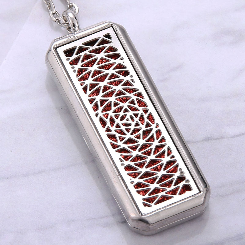 Square Aroma locket Necklace Magnetic Stainless Steel Aromatherapy Essential Oil Diffuser Perfume Locket Pendant Jewelry